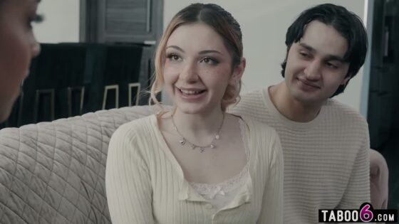MILF biology teacher tutors horny teen couple about bisexual sex