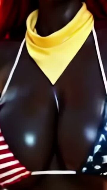 American Dream: Ebony Farm Girl Tease [AI-Animated]