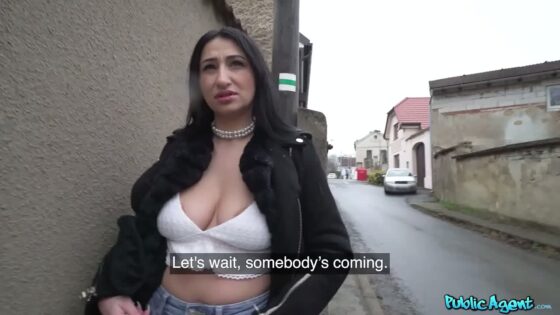 Big French Tits Flashed in Public Before Getting Bent Over and Fucked – Public Agent