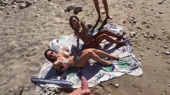 Brazilian women having sex with foreign men on a nudist beach