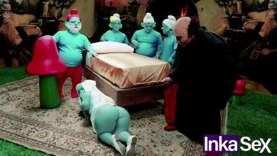 SMURFS PARODY – Big-assed dwarf Putifina receives anal from Garchamel.