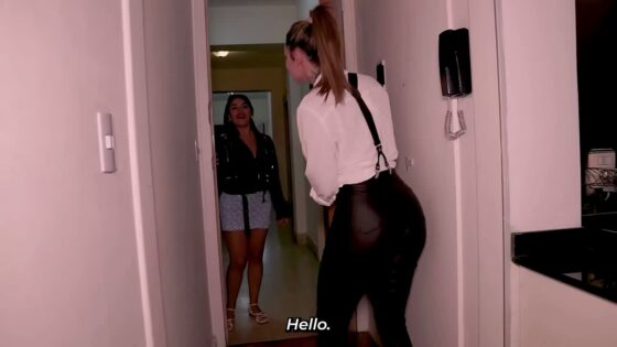 A cleaning lady catches a couple having sex and joins them for a very hot threesome.
