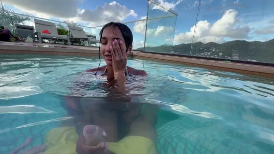 MY BUSTY WIFE GIVES ME A BLOWJOB BY THE HOTEL POOL WHILE PEOPLE WATCH US—YASMINA KHAN