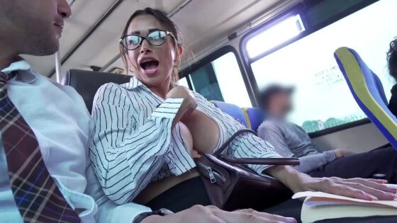 Risky Bus Ride: Student Seduces Curvy MILF Teacher Public Raw Sex