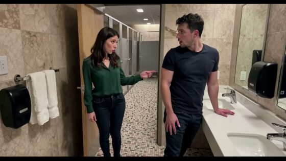 45-Year-Old MILF Enters the MEN’s BATHROOM Just to Have SEX with Her STEPSON’s Best Friend – MILF Gets a GOOD FUCKING (AI generated)